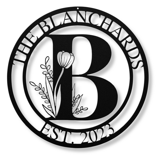 L’Élégance Florale Monogram Sign